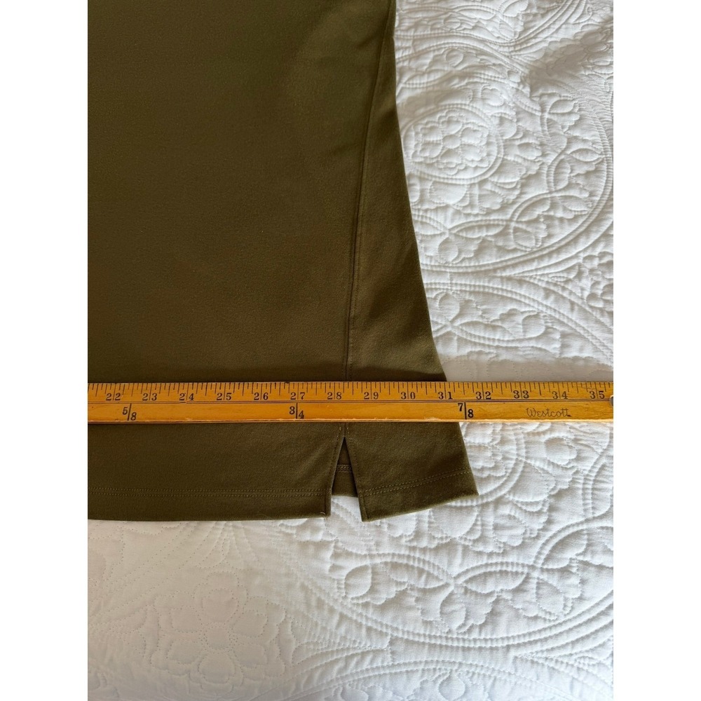 D&Co Essentials Olive Green 3/4 Sleeve Tunic Top Plus Size 4X Crew Neck Cotton - Picture 5 of 10
